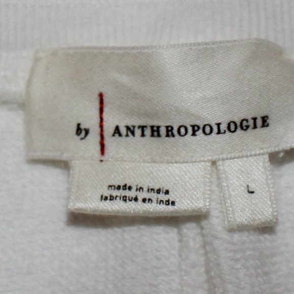 Anthropologie White Green Embroidered Drawstring Boho Shorts Cotton Large - Picture 2 of 7